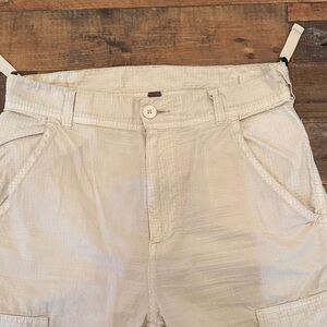 FP women's cream cargo soft pants